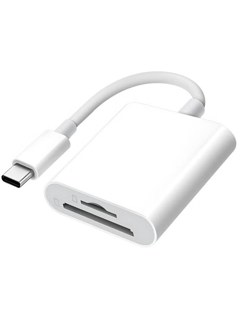كلافون قارئ بطاقات SD بمنفذ USB-C مناسب لسلسلة iPhone 17/16/15 وiPad وMacBook، يدعم بطاقات SD وMicroSD، تشغيل مباشر بدون إعدادات، بفتحتين للبطاقات - Image 1